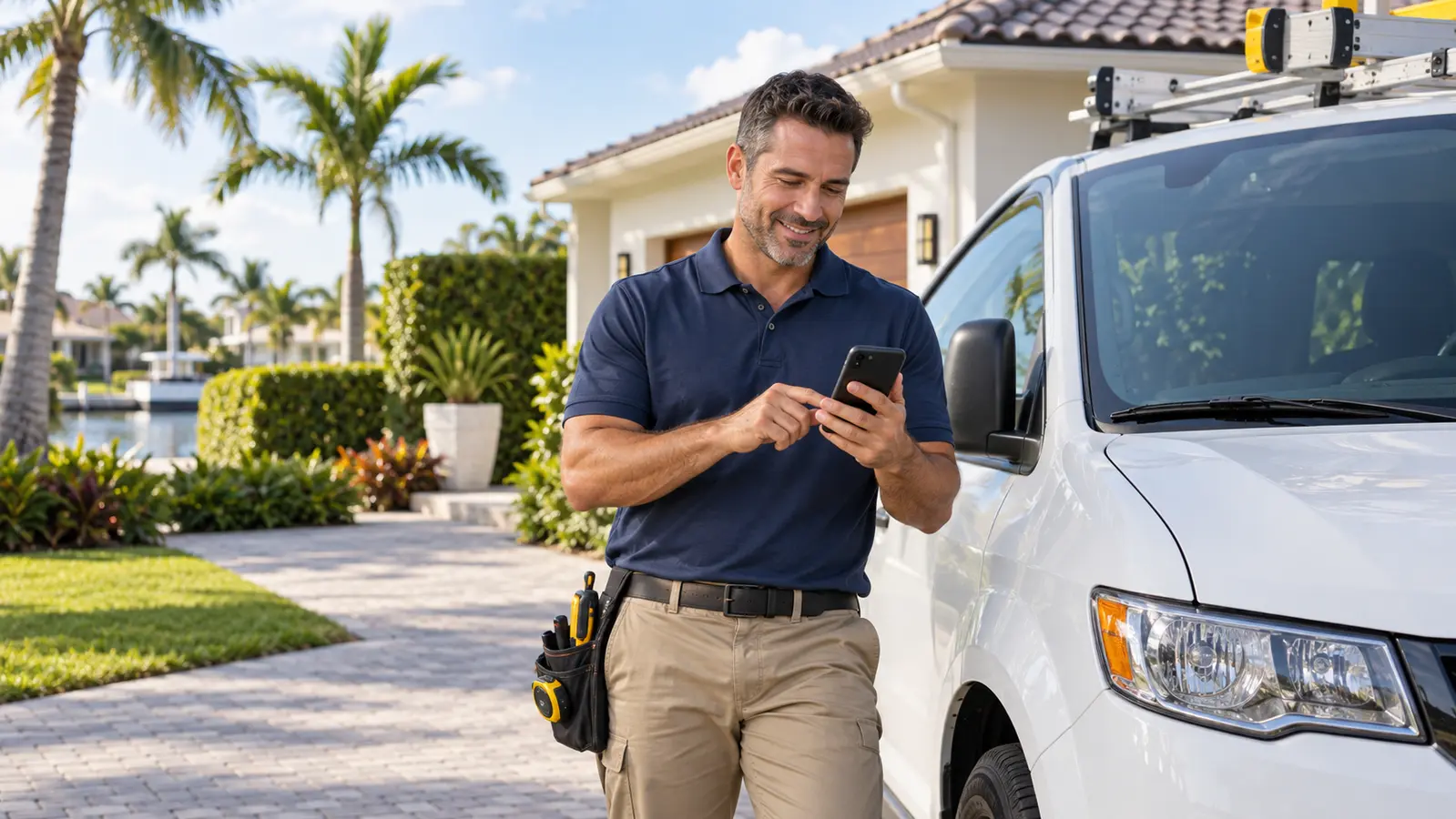 A local business owner reviewing map visibility and search performance with a strategist.